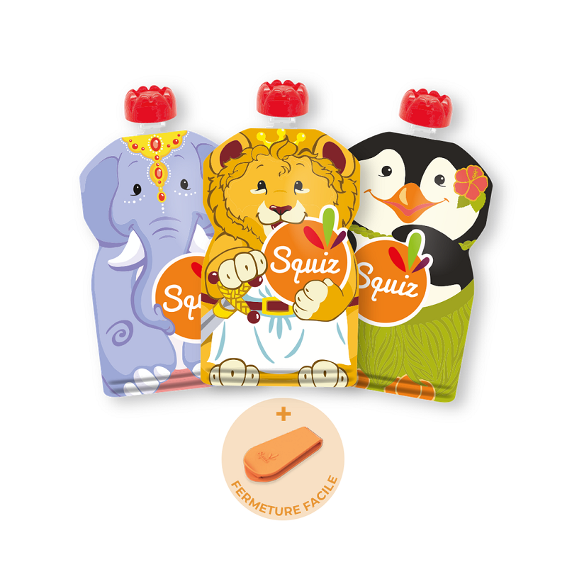 Pack of 3 Reusable Food Pouches - Carnaval (130 ml)