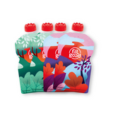 4 Reusable Food Pouches - 2 Green & 2 Pink