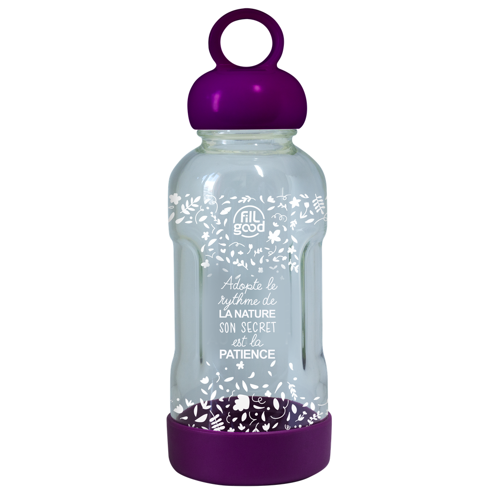 Unbreakable Glass Water Bottle - Purple