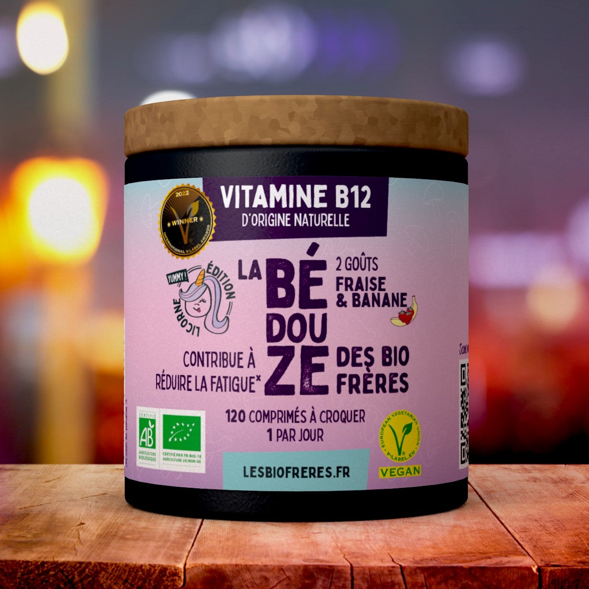 Bédouze - Vitamine B12 - Goût banane fraise - 120 comprimés