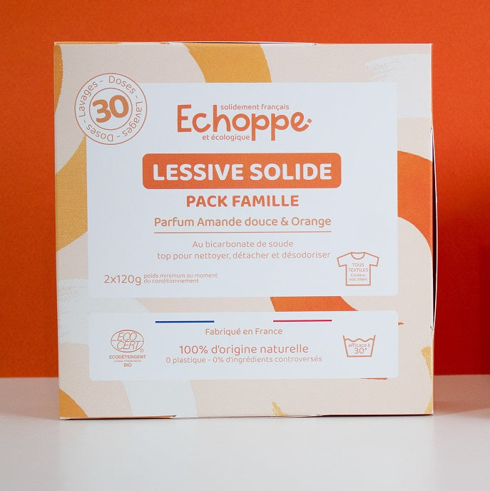 Lessive Solide - 30 Lavages - Amande Douce et Orange