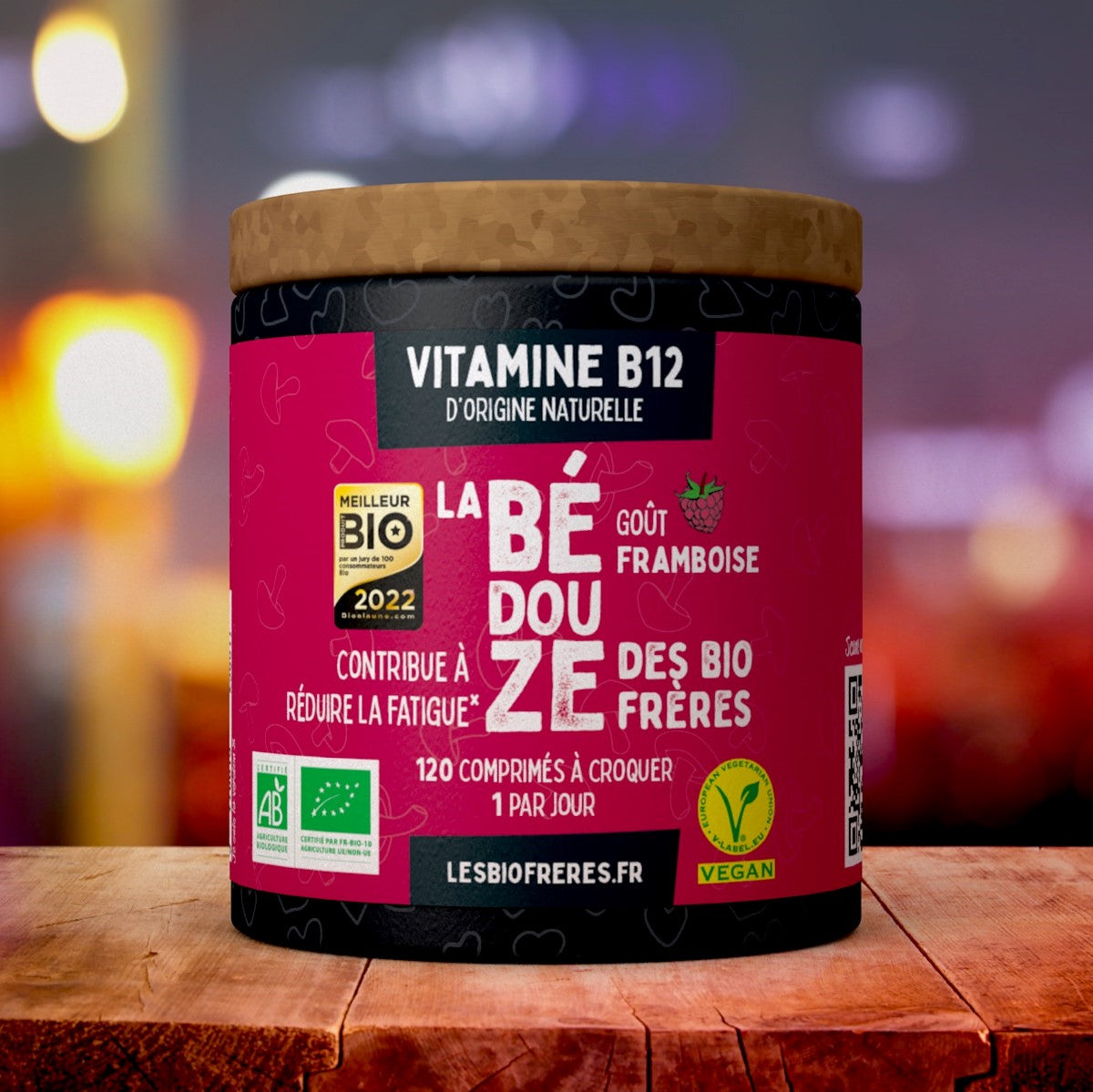 Bédouze - Vitamine B12 - Goût framboise  - 120 comprimés